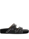 Isabel Marant Leather Sandals With All-over Stud Detail In Black