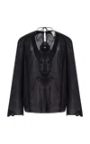 Isabel Marant Luna Broderie Anglaise Ramie Blouse In Black