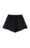 Isabel Marant Lola Broderie Anglaise Ramie Shorts In Black
