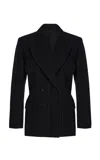 Isabel Marant Maia Double-breasted Pinstriped Cotton-blend Herringbone Blazer In Black