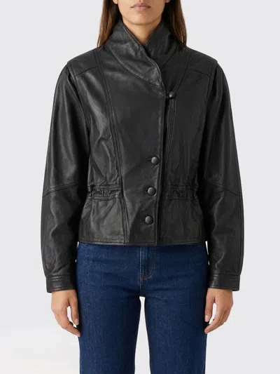Isabel Marant Lambskin Leather Jacket In Blue