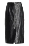 Isabel Marant Ediaz Lambskin Leather Midi Skirt In Black