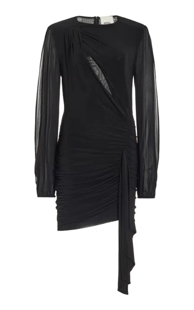 Isabel Marant Vinia Cutout Ruched Stretch-jersey Mini Dress In Black