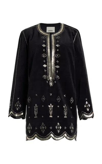 Isabel Marant Helene Long-sleeved Dress In Black