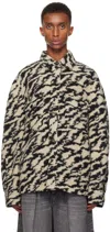 Isabel Marant Black & Beige Kervon Jacket In Bkbe Black/beige