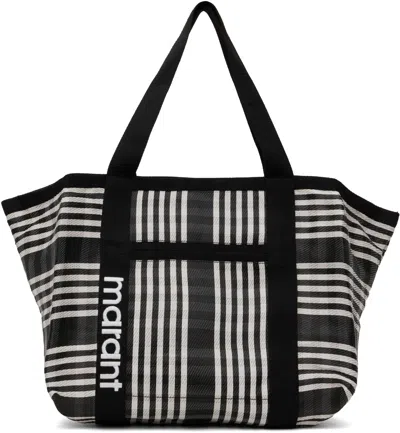 Isabel Marant Black & White Darwen Tote In Bkwh