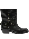 Isabel Marant Black Ankle Boots With Decorative Straps In Black