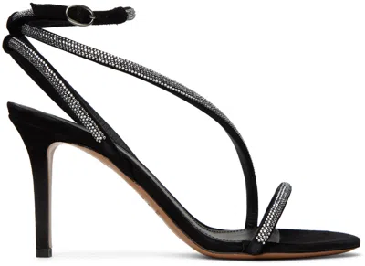 Isabel Marant Black Atria Heeled Sandals In 08si Silver