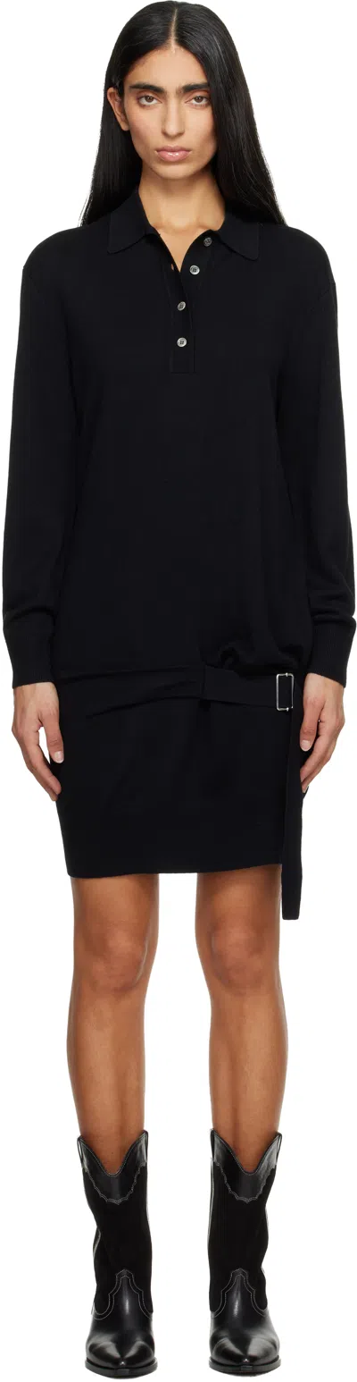 Isabel Marant Black Bathilde Essential Fluid Knit Minidress