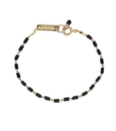 Isabel Marant Black Beaded Bracelet In Pink