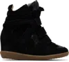 Isabel Marant Leather-trimmed Suede High-top Wedge Sneakers In Black