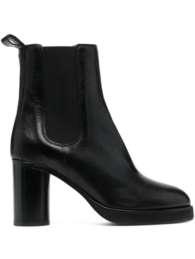 ISABEL MARANT BLACK BLACK LALIX LEATHER ANKLE BOOTS