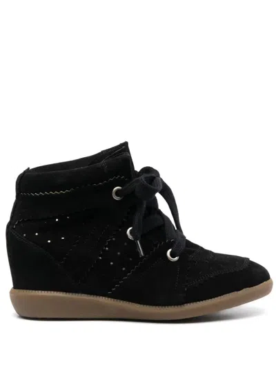 ISABEL MARANT BLACK BOBBY WEDGE SNEAKERS