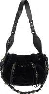 Isabel Marant Leather Shoulder Bag Adjustable Strap In Black