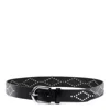 Isabel Marant Black Leather Belt With Silver Stud Detailing In Black