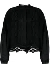 ISABEL MARANT BLACK BRODERIE ANGLAISE BLOUSE FOR WOMEN