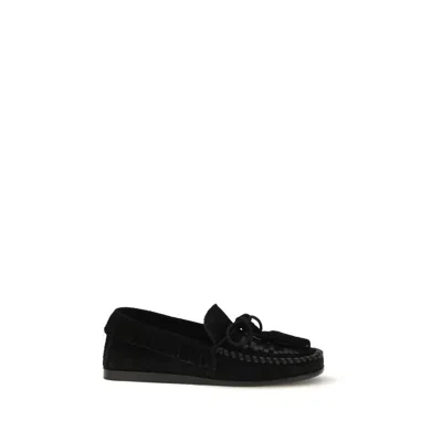 Isabel Marant Black Calf Leather Bos Taurus Slip-on Loafers