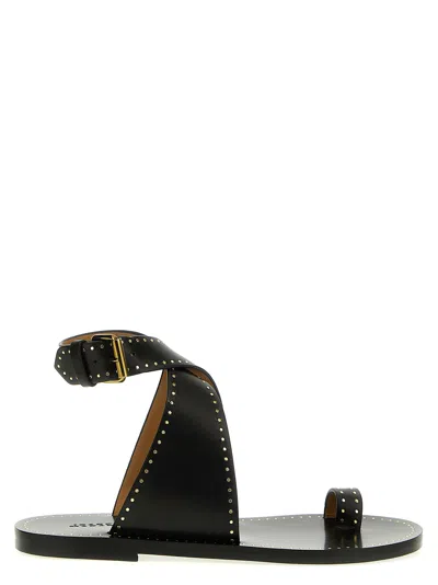 Isabel Marant Black Calfskin Flat Women's Sandals