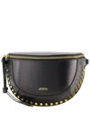 Isabel Marant Black Calfskin Leather Skano Gd Crossbody In Black