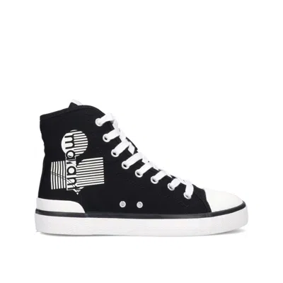 Isabel Marant Ribbed-toe Cap High-top Sneakers In Black