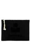 Isabel Marant Black Canvas Netia Clutch In Black