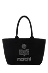 Isabel Marant Black Canvas Yenky Zipped Shopping Bag In Black