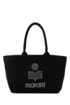 Isabel Marant Black Canvas Yenky Zipped Shopping Bag In Black