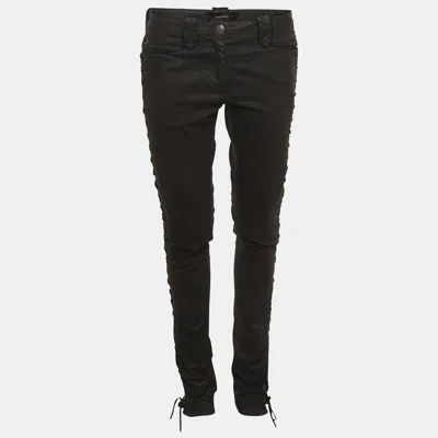 Pre-owned Isabel Marant Black Coated Denim Lace Up Skinny Jeans M /31"