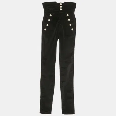 Pre-owned Isabel Marant Black Corduroy High-waist Pants S