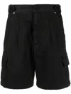 ISABEL MARANT BLACK COTTON CARGO SHORTS FOR WOMEN