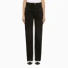 Isabel Marant Wide Leg Trousers Contrast Stitching In Black