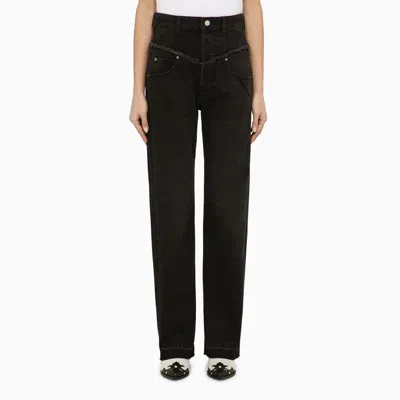 Isabel Marant Black Cotton Denim Regular Jeans