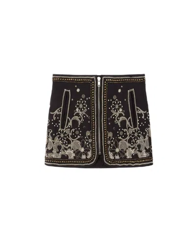 Isabel Marant Black Cotton Miniskirt For Women