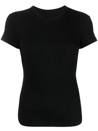 ISABEL MARANT BLACK RIBBED COTTON T-SHIRT