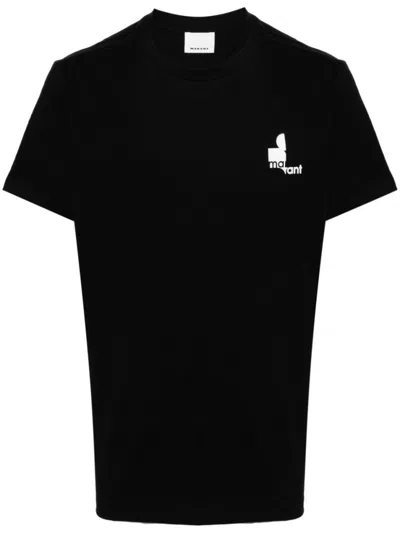 ISABEL MARANT BLACK COTTON T-SHIRT WITH LOGO