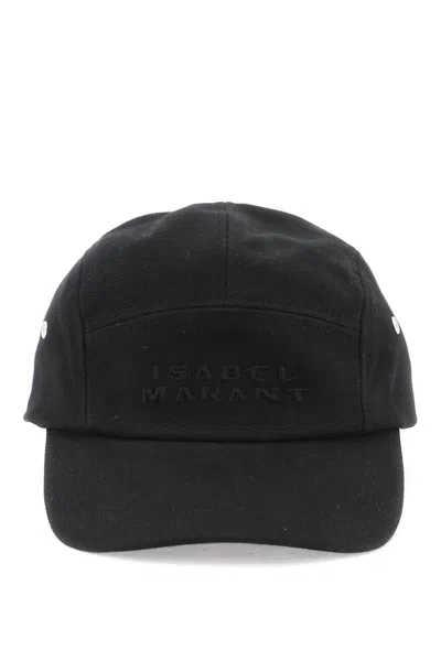 Isabel Marant Black Cotton Tedji Baseball Cap