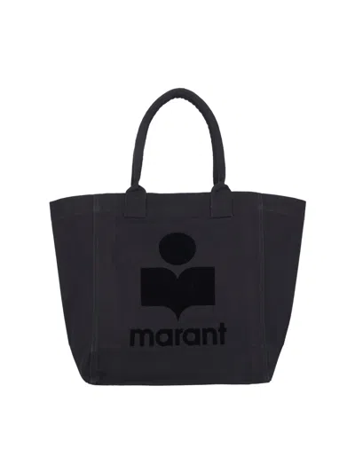 Isabel Marant Black Cotton Tone-on-tone Logo Tote Bag