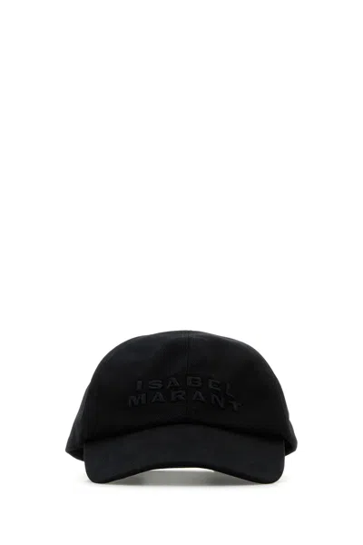 ISABEL MARANT BLACK COTTON TYRON BASEBALL CAP