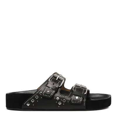 ISABEL MARANT ISABEL MARANT BLACK COW LEATHER SANDALS