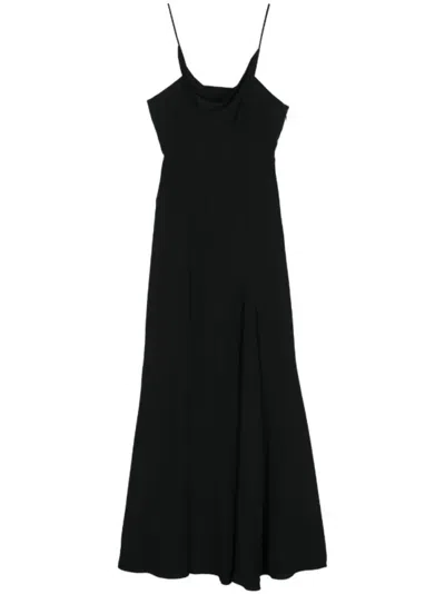 ISABEL MARANT BLACK COWL-NECK CREPE MAXI DRESS