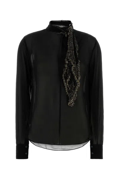 Isabel Marant Black Crepe Elaura Blouse