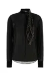 Isabel Marant Elaura Blouse With Scarf Detail And Cuffs In Black