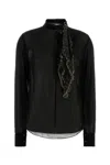 Isabel Marant Elaura Blouse With Scarf Detail And Cuffs In Black