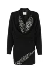 Isabel Marant Lazeli Draped Sequin-embellished Crepe Mini Dress In Black