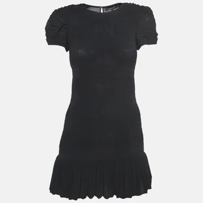 Pre-owned Isabel Marant Black Crinkled Stretch Crepe Mini Dress S