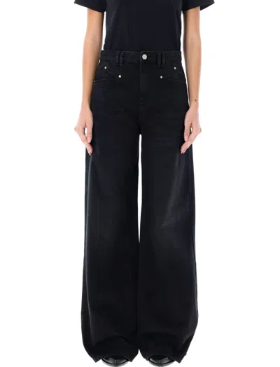 ISABEL MARANT BLACK LEMONY WIDE LEG JEANS