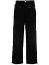 Isabel Marant Straight Leg Cropped Jeans With High Rise In Black