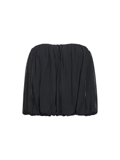 Isabel Marant Amalia Strapless Cropped Gathered Stretch-jersey Top In Black