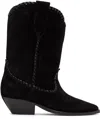 Isabel Marant Duerto Suede Short Boots In Black