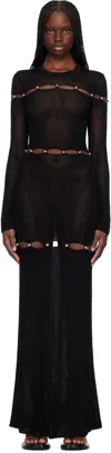 Isabel Marant Elmire Embellished Cutout Knitted Maxi Dress In Black